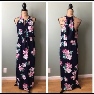 le Kate Navy blue floral maxi dress